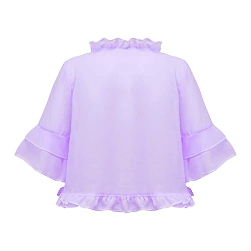 Kids Girls 3/4 Sleeve Ruffle Lighweight Open Front Shrug Cardigan for Summer Casual Daily Wear Dress Cover Up2