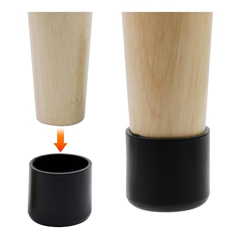 Image of 8 Pack 1 inch(25mm) Round Plastic Tubing Plug,Black End Caps for Metal Tubing,Hardware Plugs, Fences, Glide Protection from Chair Legs and Furniture