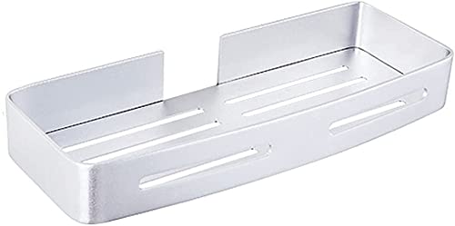Étagère de salle de bain murale en aluminium argent sans perçage pour rangement douche