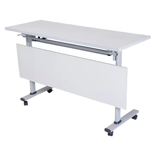 Table de séminaire blanche à roulettes pour optimiser l'espace