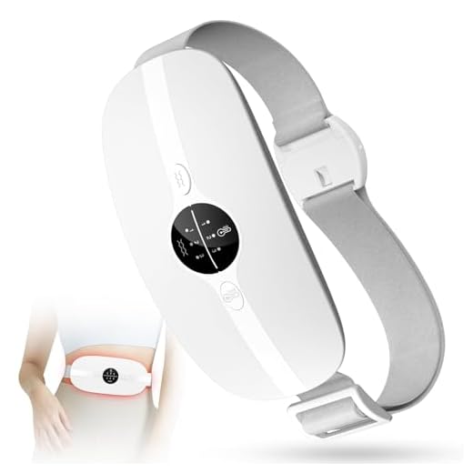 Almohadilla térmica menstrual,Cinturón de Calentamiento Eléctrico USB para el Vientre,3 Niveles de Calor y 3 Modos de Masaje,Soporte de Espalda Calentado para Alivio Dolor Menstrual (Blanco)