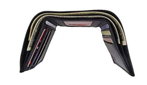 MARSHAL Trifold Lambskin Leather Wallet with ID and Credit Card3