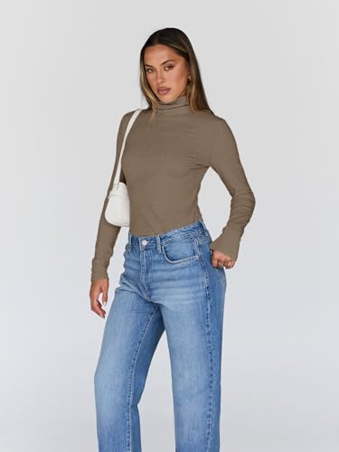 Image of Trendy Queen Women's Turtleneck Long Sleeve Shirts Basic Underwear Tops Winter Clothes 2026
