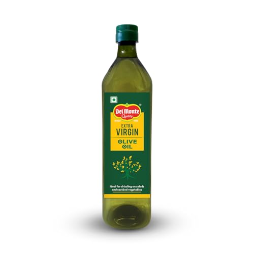 Image of Del Monte Extra Virgin Olive Oil (Imported)|Cold Extracted from A1 Grade Olives|Pure & Unrefined|Ideal For Salad Dressing,Paratha & Marinating|1L PET Bottle