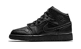 Amortiguación Nike Air Jordan 1 Mid (GS), Zapatillas de básquetbol, Black Black Black, 39 EU