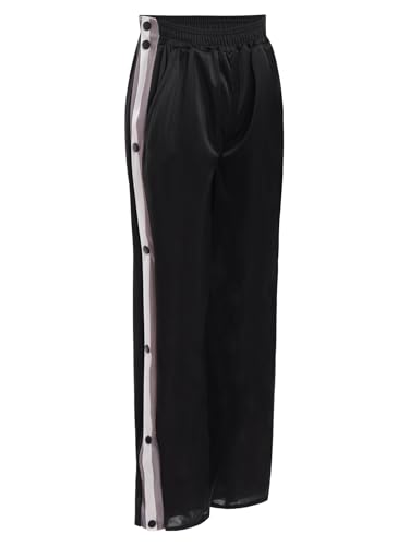 Hansber Kids Boys Girls Tear Away Pants Split Button Surgery Basketball Pants Running Jogging Trousers - Main Image