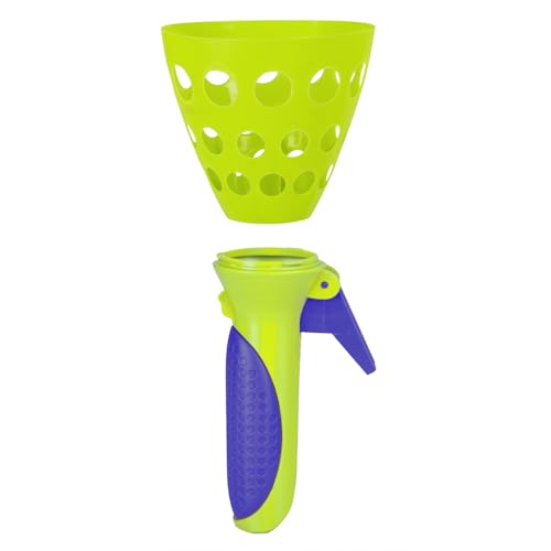 Idena 40006 Fangballspiel XXL mit 2 Fangbechern, inklusive 3 Bällen, Ballspiel für Garten, Park oder Strand, blau gelb