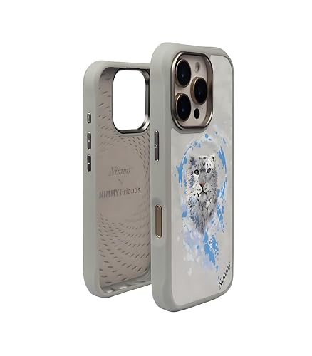 Image of Nimmy Dazzling MagSafe Embroidery Case for iPhone 16 Pro | 3D Animal Design | Shockproof Leather Finish Back Cover | MagSafe Compatible (Dazzling Leopard)
