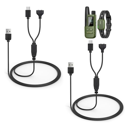 2-Pack Dog Shock Collar Charger Cord Replacement for Jugbow Training Collar 2-in-1 Magnetic and USB C Charging Cable