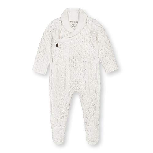 Hope & Henry Layette Baby Boy Long Sleeve Shawl Collar Footed Sweater Romper