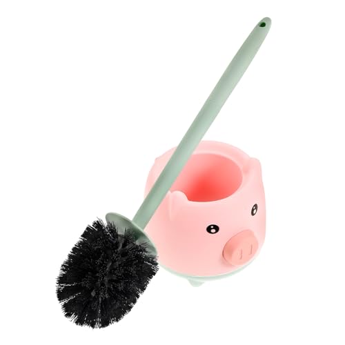 GOOHOCHY Escobilla Baño con Mango y Cerdas Suaves Kit de Limpieza Inodoro con Soporte Cepillo WC para Limpiar Esquinas Difíciles Herramienta Práctica para Aseo Doméstico