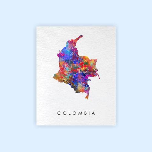 Dignovel Studios 11X14 Unframed Colombia Map Watercolor Art Print Map Motherland Country Latin America Illustrations Art Print Wall Wedding Poster Housewarming Wall Décor Dn744 #TOP1