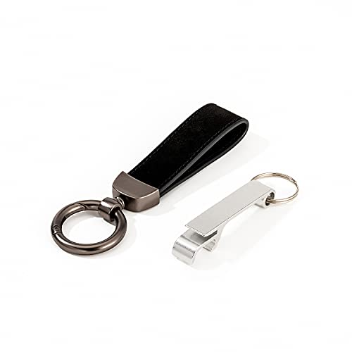 Car Keychain Genuine Leather Home Metal Keyring Multifunctional Keychains Anti-Lost for Men Women