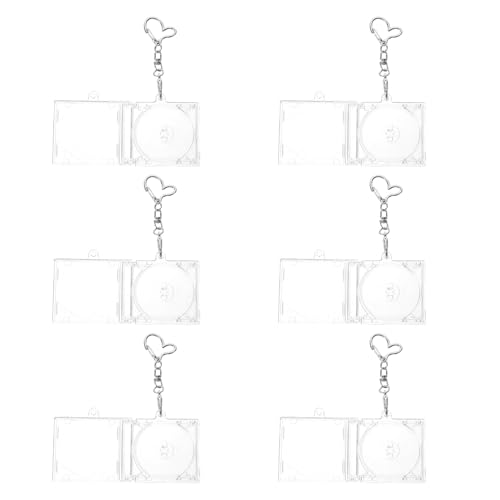 LRXIYODE 6 Piezas Llavero Diseño de Disco de Plástico y Aleación Mini CD Transparente Accesorio Nostálgico Adecuado para Colgar en Llaves o Bolsas para Fans de para Colgar en Llaves o