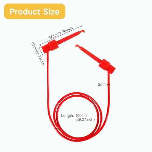Image of 5PCS Test Hook Clips Silicone Test Leads, 20 AWG Multimeter Electrical Test Dual Lead Test Hook Clips for Electronic, Component, Testing Connecting