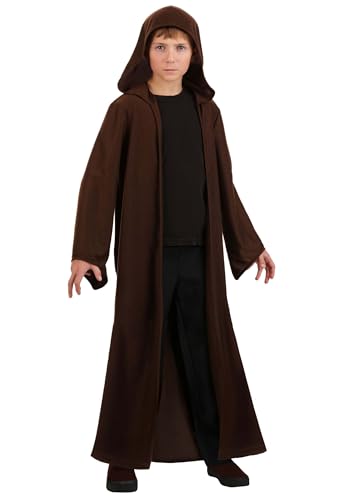Disfraz Jedi Star Wars para niños con capa marrón y capucha miniatura 1