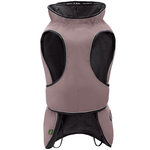 Hunter Hundemantel Uppsala, Farbe: Altrosa, 2in1 Design mit herausknüpfbarem Innenfutter, wasserabweisend, reflektierende Paspeln, geschlossene Bauchseite, optimaler Sitz, Größe: 35