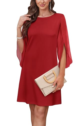 Image of RUMIA Womens Cocktail Dresses Flutter Sleeve Wedding Guest Dresses for Women 2026 Trendy