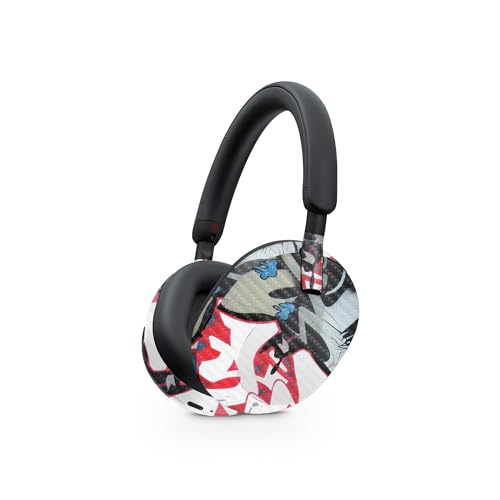 Image of MightySkins Carbon Fiber Skin Compatible with Sony WH-1000XM5 Headphones - Graffiti Mash Up | Protective, Durable Textured Carbon Fiber Finish | Easy to Apply