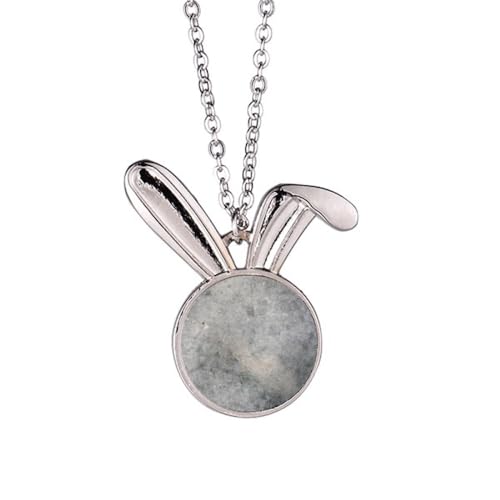 Bijou lapin marbre noir et blanc ras de cou rétro pour femme