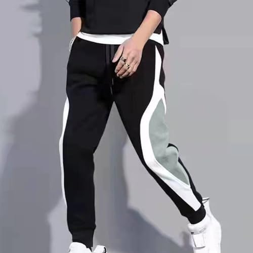 Mens Casual Joggers Pants Drawstring Chino Cargo Pants Hiking Outdoor Track Jogging Sweatpants Summer Patchwork Pants2