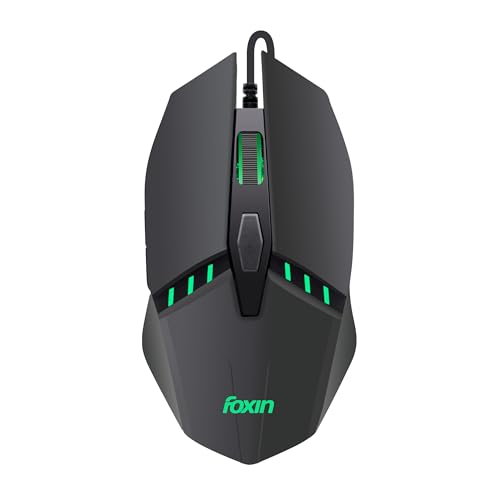 Image of Foxin Phantom GM 103 USB Wired Gaming Mouse with Upto 7200 DPI Gaming Sensor | 6 Buttons | Upto 10 Million Clicks | RGB Lighting | Ergonomic Design | 1.5m Cable (Black)