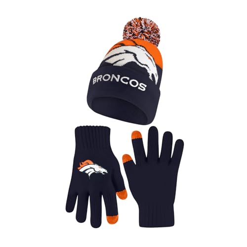 Ultra Game Adults NFL Official Super Soft Winter Beanie Knit Hat With Warm Touch Screen Gloves