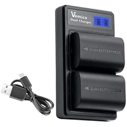 Batería Canon 6D Vemico LP-E6 LP-E6N Cargador de batería 2X 2100mAh Batería de Repuesto con Cargador LCD Compatible con Canon 5d Mark IV/EOS 5D Mark II/EOS 5D Mark III/EOS 60D/ EOS 6D/ 7D / EOS 80d