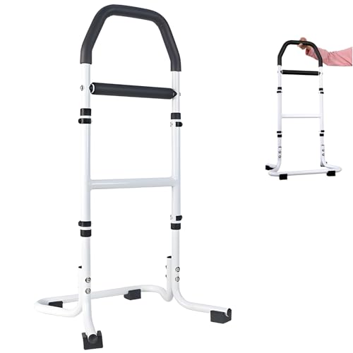 YACHUN 補助手すり 立ち上がり補助器具 転倒防止 80~95cm 高さ調整可能 耐荷重約100KG アルミニウム合金素材 室内 軽量 置き型 簡単な組み立て 玄関 トイレ ベッド台 ソファー手摺 高齢者 リハビリテーション用