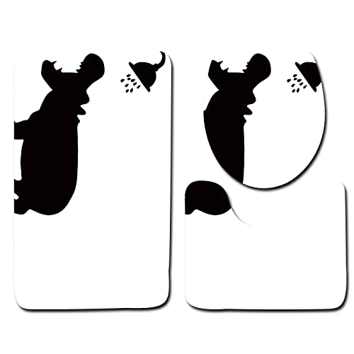 Badematten Set 3 teilig,Toilettenmatte Set,3er Badgarnitur Badezimmer Matte Set Dusch Bade Matte Vorleger Teppich 3D…