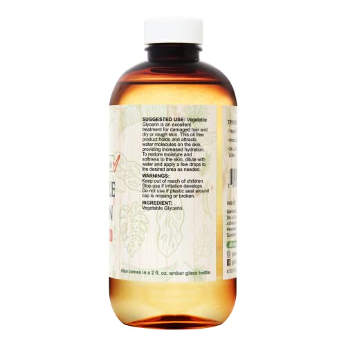 De La Cruz Vegetable Glycerin, 100% Pure Liquid Glycerine Usp Grade For Hair, Skin And Diy Projects 8 Fl. Oz. #TOP1