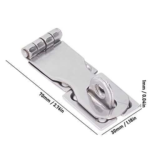 Image of Foldable Safety Hasp, 316 Stainless Steel Durable Mirror Polished Door Latches Buckle Easy Installation for Marine Cabinets Sheds Boxes