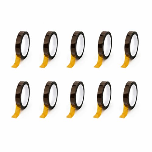 Image of Tapes Master 10 Rolls - 3 /4 inch x 36 Yds 1 Mil Polyimide High Temperature Heat Resistant Tape with Silicone Adhesive
