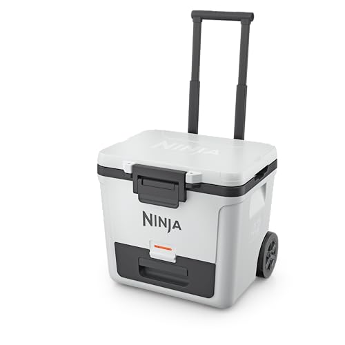 Image of Ninja FrostVault 42qt Wheeled Cooler with Cold Dry Zone | Integrated Fridge-Temp Dry Storage Drawer | Premium Heavy-Duty Insulated Cooler | Keeps Ice Cold for Days | Cloud White | FB242WH
