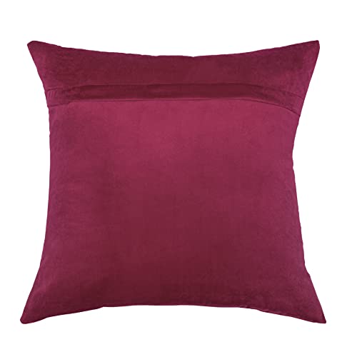 Image of Cazimo Velvet Cushion Covers for Bed, Sofa and Couch - 16 * 16 inches | Ideal for Living Room | Set of 2, Red