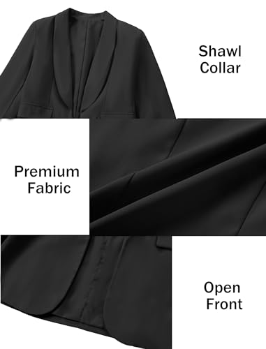 Mebius Girls Blazer Jacket Long Sleeve Shawl Collar Open Front Formal Blazers Suit Inner Pocket for Kids Size 6-12 Year4