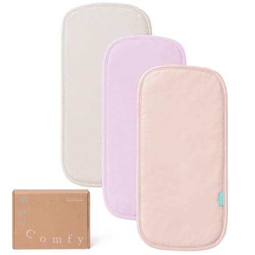 Image of PurComfy Supersoft Burp Cloths Baby Girl, Premium Bamboo Viscose Baby Burp Cloths, Absorbent & Skin-Friendly, Large 21” x 10”, Baby Essentials for Feeding, Spit-Up, 3-Pack