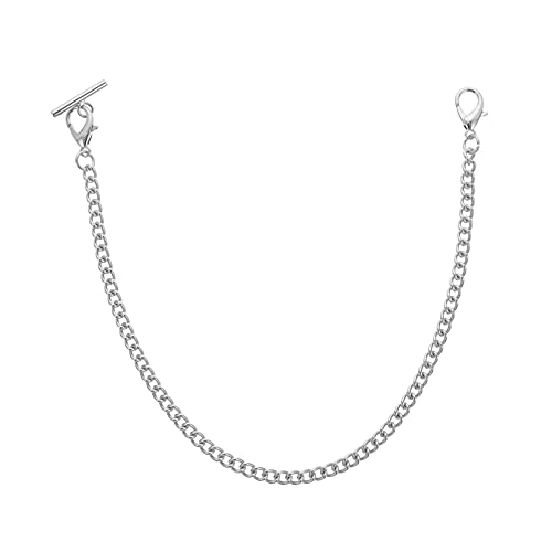 Hemobllo Key Chains Men T Bar Pocket Watch Chain Vest Chain Watch Chain Link for Clothes Handbag Silver Pocket Watch Chain