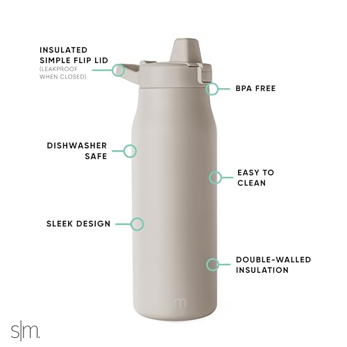 Simple Modern Filtered Water Bottle | Insulated Stainless-Steel Carbon Filter Travel Water Bottles | Reusable for Clean Drinking Water On The Go | 34oz, Almond Birch - Image 3