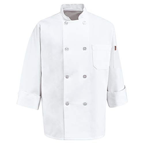 Chef Designs Men's Chef Designs® Eight Pearl Button Chef Coat with Thermometer Pocket Chef Coat (pack of 1)