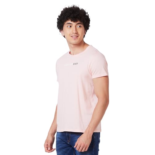 Image of Spykar Men's Slim Fit Crew Neck Half Sleeve Solid Casual T-Shirt