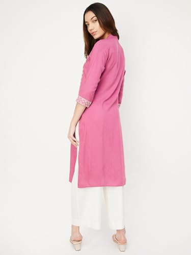 Image of Max Women's Rayon Regular Fit A Line Regular A-Line Flared Kurta