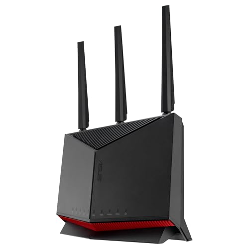 ASUS RT-BE86U - Router WiFi 7 BE6800 de Doble Banda, Compatible con 4096-QAM, Funcionamiento multienlace (MLO), detección AI WAN, AiMesh, Seguridad de Red y Funciones VPN, Guest Network Pro