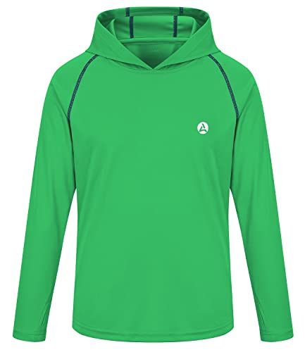 Image of Boys Grils Long Sleeve Sun Shirts UPF50+ Hoodie Thumbhole Rash Guard Quick Dry Atheltic Hiking Workout Water Playing