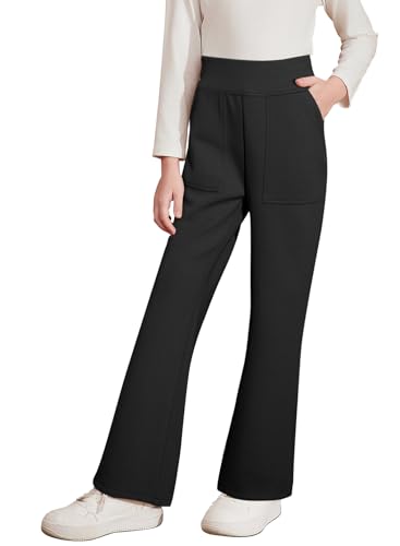 blibean Tween Girls Bell Bottom Pants School Uniform Stretchy Leggings Size 6-15 Years