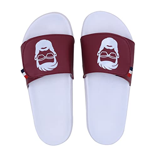 Image of PERY-PAO Mens Comfort Sliders Grey, Sky Blue, Black, White, peach, Neon Green, Olive Green Boys Flip-Flops