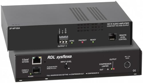 SF-NP100A Network to 100W Mono Audio Amplifier, 70V or 100V Output, Converts One Network Audio Signal to a Mono Constant Voltage Output, 0 dBFS Input for 100W Output