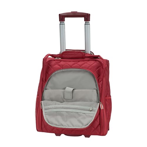 Rockland Melrose Upright Wheeled Underseater Luggage, Red, Carry-On 15-Inch - Thumbnail 6
