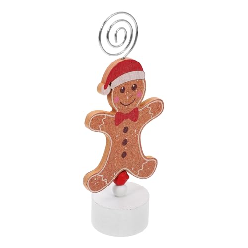 DOITOOL Christmas Gingerbread Man Memo Holder Table Holder Photo Clip Stand for Holiday Events Weddings and Desk Organization Festive Gingerbread for Christmas and More