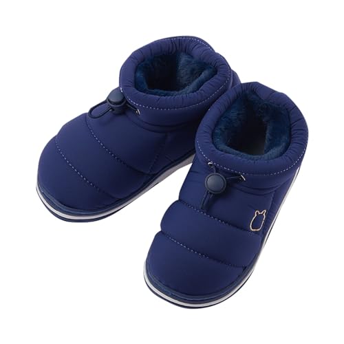 Toddler Baby Boys Girls Warm House Boots Kids Slippers Fuzzy 𝗙𝐮𝗿 Lined Comfy Flat Bottom Indoor Toddler Dress Boots